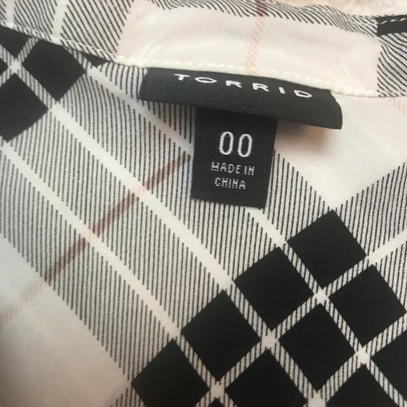 SOLD Torrid Plaid Black & White Emma Button Up - Picture 4 of 6